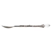 Load image into Gallery viewer, Witch Herb Spoon gunmetal side angle on a white background - Down to Earth