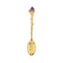 Load image into Gallery viewer, Witch Herb Spoon with Crystal gold with Amethyst - Down to Earth