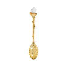 Load image into Gallery viewer, Witch Herb Spoon with Crystal gold with Clear Quartz- Down to Earth