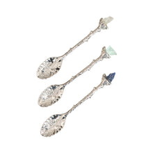 Load image into Gallery viewer, Witch Herb Spoon with Crystal Silver on a white background showcasing crystal options - Down to Earth