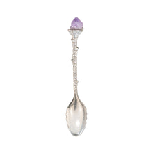 Load image into Gallery viewer, Witch Herb Spoon with Crystal Silver with Amethyst back side - Down to Earth