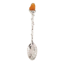 Load image into Gallery viewer, Witch Herb Spoon Silver with Carnelian displayed on a white background - Down to Earth