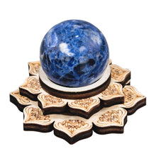 Load image into Gallery viewer, Wooden Crystal Holder with sphere on a white background - Down to Earth