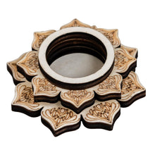 Load image into Gallery viewer, Wooden Crystal Holder on a white background low angle - Down to Earth