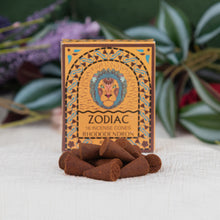 Load image into Gallery viewer, Zodiac incense cones packaging with incense cones on a white surface - Down to Earth