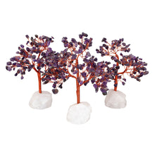 Load image into Gallery viewer, "Three Amethyst Crystal Chip Trees on a white background," - Down to Earth.