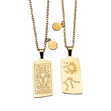 Load image into Gallery viewer, Zodiac Tarot Card & Astrology Necklace