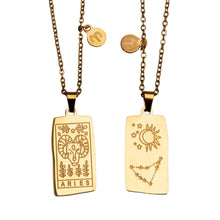Load image into Gallery viewer, Zodiac Tarot Card & Astrology Necklace