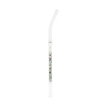 Load image into Gallery viewer, "A clear straw against a white backdrop with Fluorite crystal chips within it," - Down to Earth.