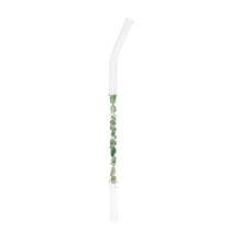 Load image into Gallery viewer, "A clear drinking straw against a white background with Green Aventurine crystal chips within it," - Down to Earth.