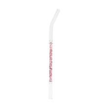 Load image into Gallery viewer, "A clear crystal chip drinking straw with Rose Quartz gemstones within it," - Down to Earth.