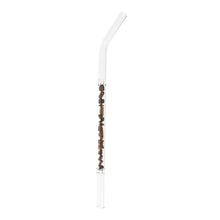Load image into Gallery viewer, "Clear drinking straw with Tiger's Eye crystal chips within it," - Down to Earth.