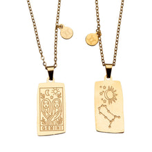 Load image into Gallery viewer, Zodiac Tarot Card & Astrology Necklace