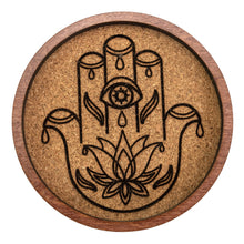 Load image into Gallery viewer, Boho Coaster Hamsa Hand photo on a white background studio photo - Down to Earth