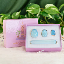 Load image into Gallery viewer, "A four-piece yoni egg set in the crystal opalite. These items are utilized in Kegel exercises to strengthen the pelvic floor," - Down to Earth.