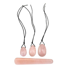 Load image into Gallery viewer, "A four-piece yoni egg set in rose quartz," - Down to Earth.