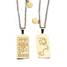 Load image into Gallery viewer, Zodiac Tarot Card & Astrology Necklace