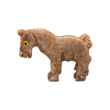 Load image into Gallery viewer, "Left side of a brown horse stone figurine with yellow eyes," - Down to Earth.