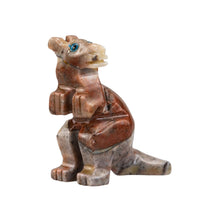 Load image into Gallery viewer, "Mini stone sculpture of a kangaroo with blue eyes," - Down to Earth.