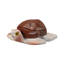 Load image into Gallery viewer, "Small sea turtle figurine made out of carved stone," - Down to Earth.