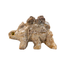 Load image into Gallery viewer, "Left side of a stone carved figurine in the shape of a stegosaurus," - Down to Earth.