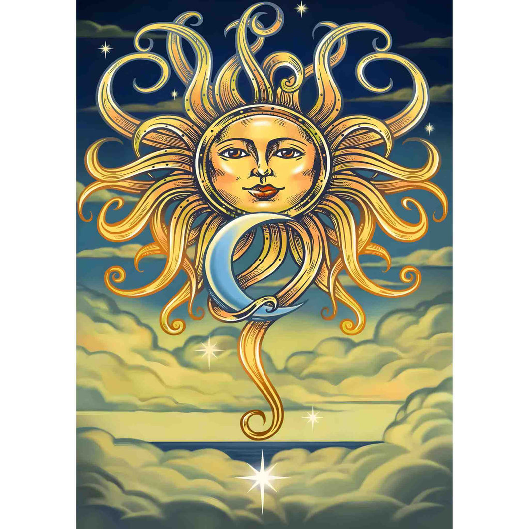 3-D Intertwined Sun & Moon Wall Hanging Tapestry - Down to Earth