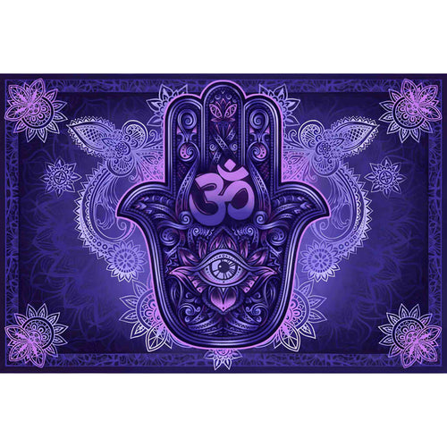 3-D Monotone Hamsa Wall Hanging Tapestry - Down To Earth