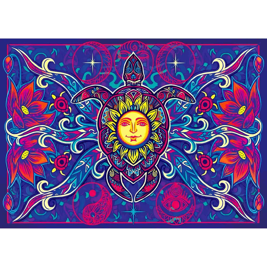 3-D Turtle & Sun Wall Hanging Tapestry - Down To Earth
