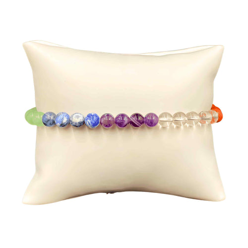 7 Chakra 6mm Crystal Bracelet - Down To Earth