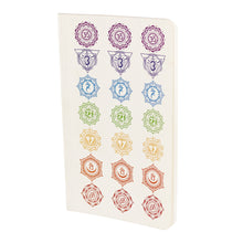 Load image into Gallery viewer, 7 Chakra Blank Notebook side facing on a white background - Down To Earth
