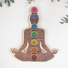 Load image into Gallery viewer, 7 Chakra Wall Decor front facing with plants on a style background - Down To Earth
