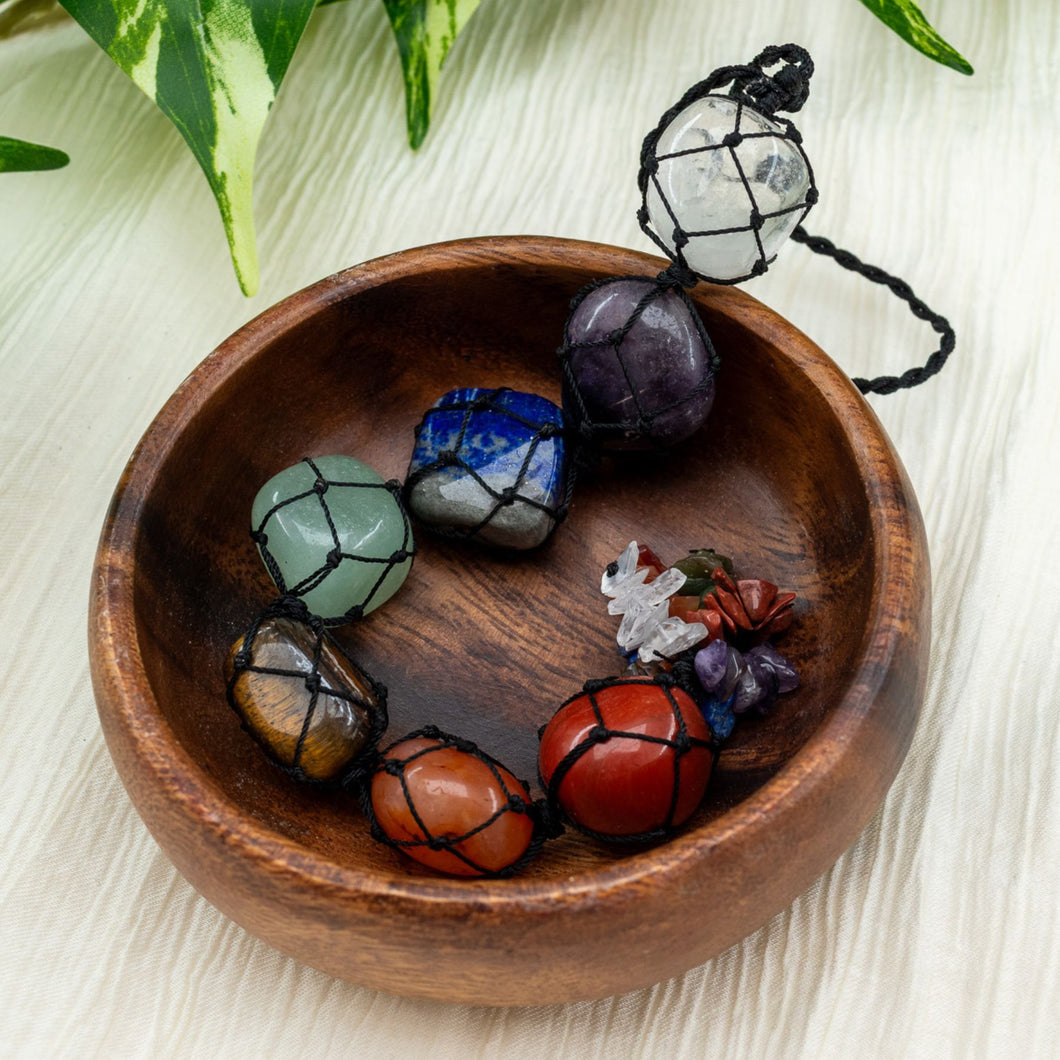 7 Chakra Car Mobile With Chakra Beads in Bowl - Down To Earth