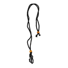 Load image into Gallery viewer, Adjustable Macrame Crystal Holder Necklace black displayed on a white background - Down to Earth
