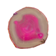 Load image into Gallery viewer, "Pink Agate Slice on a white background," - Down to Earth.
