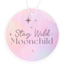 Load image into Gallery viewer, Peach Stay Wild Moonchild Air Freshener close-up on a white background - Down to Earth
