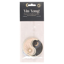 Load image into Gallery viewer, Vanilla Yin Yang Air Freshener in packaging on a white background - Down to Earth
