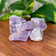 Amethyst Raw on a wooden surface - Down to Earth