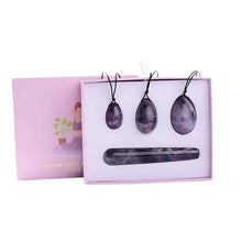 Load image into Gallery viewer, Amethyst 4pc Yoni Egg Set with a Box - Down To Earth

