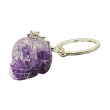 Load image into Gallery viewer, Amethyst Crystal Skull Keychain - Down To Earth
