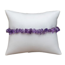 Load image into Gallery viewer, Crystal Chip Bracelet Amethyst on white pillow - Down To Earth
