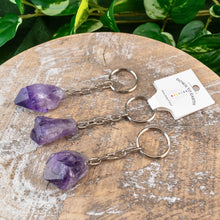 Load image into Gallery viewer, Amethyst Raw Crystal Keychains - Down To Earth Natural genuine crystals
