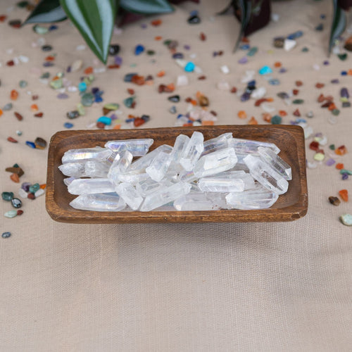 Angel Aura Quartz Crystal Point styled photo - Down To Earth