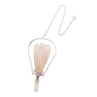 Angel Point Pendulum Rose Quartz on a white background - Down to Earth