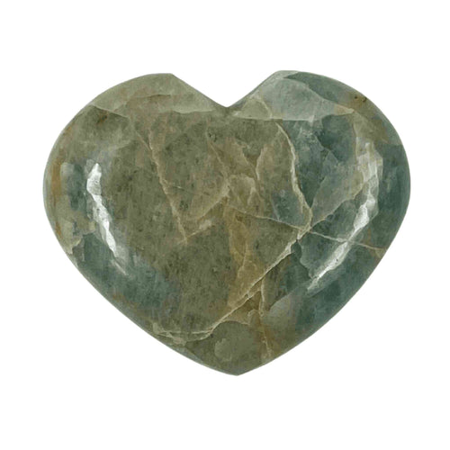 Aquamarine Heart Shaped Palm Stone - Down To Earth