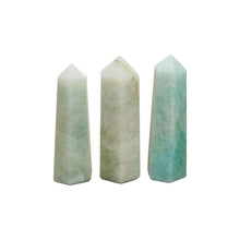 Load image into Gallery viewer, Aquamarine Obelisk Group Picture with White Background - Down To Earth
