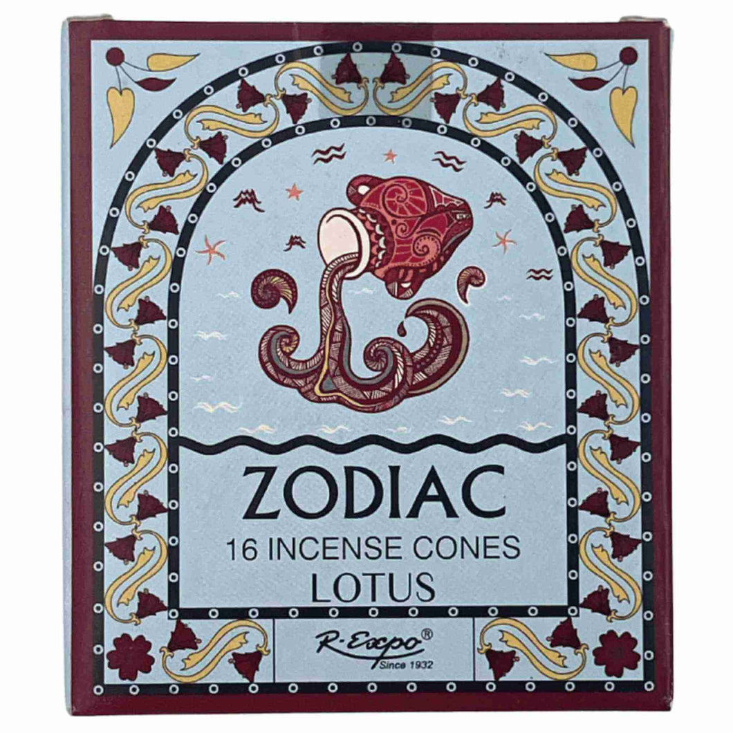 Aquarius Lotus Zodiac Incense Cones - Down To Earth