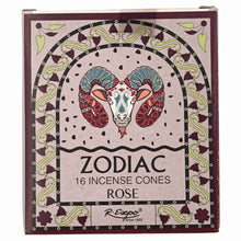 Load image into Gallery viewer, Aries Rose Zodiac Incense Cones - Down To Earth
