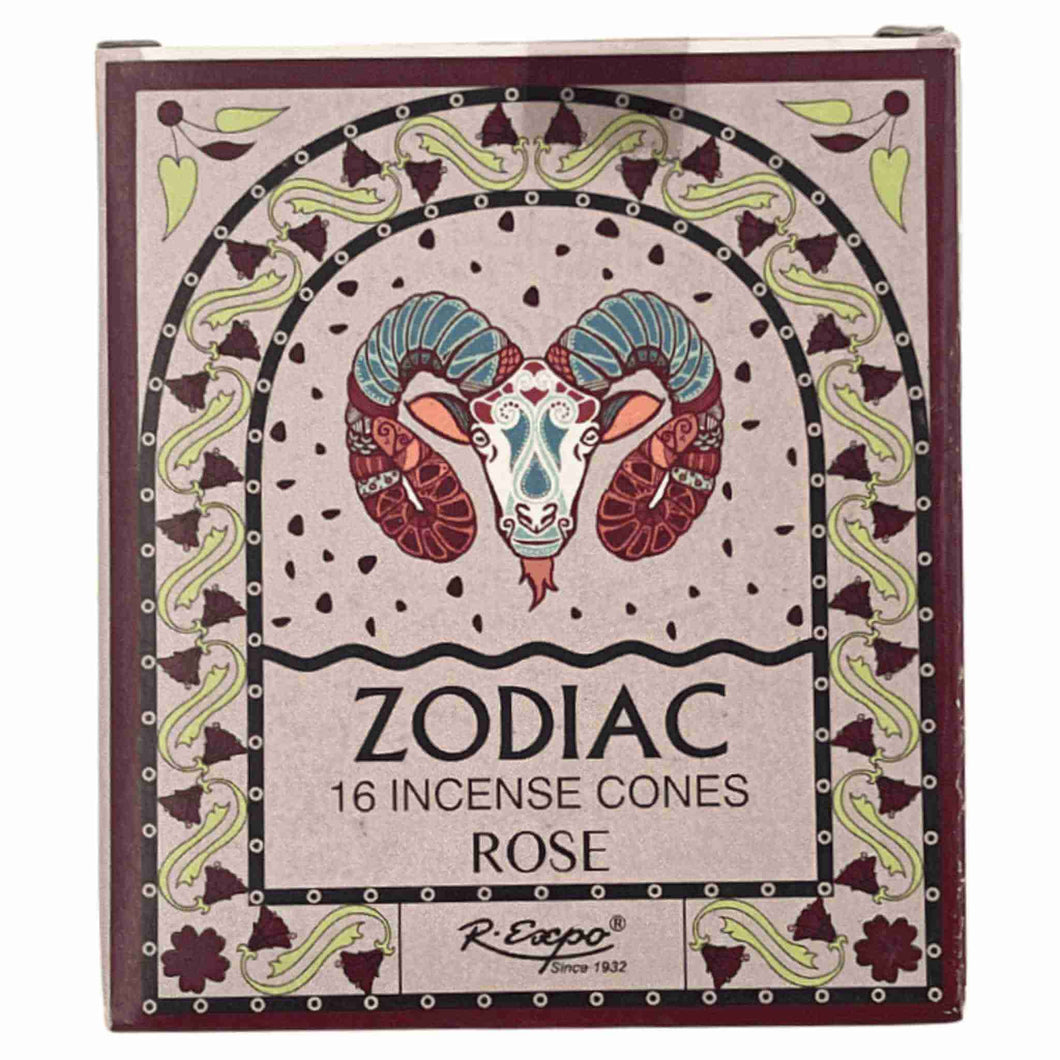 Aries Rose Zodiac Incense Cones - Down To Earth