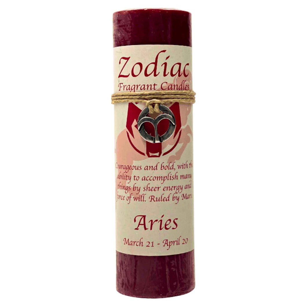 Aries Zodiac Pillar Candle - Down To Earth