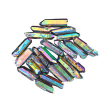Load image into Gallery viewer, Rainbow Aura Quartz Crystal Point on a white background studio photo - Down to Earth
